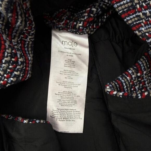 MAJE Renatelle Tweed Jacquard Jumpsuit Size Medium - Picture 10 of 13